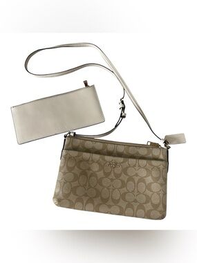 Coach Signature East West Pop Up Crossbody Bag with Removable Zip Pouch